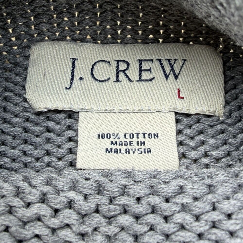 J.Crew Mock Neck Cotton Sweater Heavy Knit Pullover Long Sleeve Size Large - Picture 2 of 8